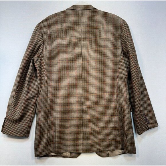 Chaps Ralph Lauren Mens Houndstooth Wool Blazer Jacket 42T Brown Academia - Picture 12 of 14